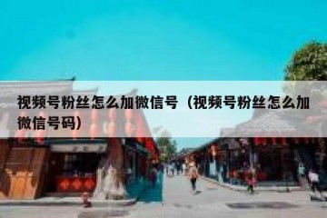 视频号粉丝怎么加微信号（视频号粉丝怎么加微信号码）