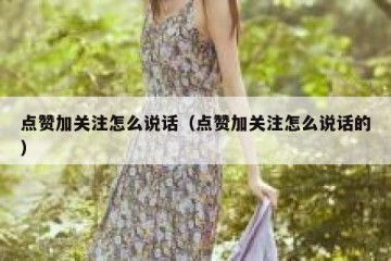 点赞加关注怎么说话（点赞加关注怎么说话的）