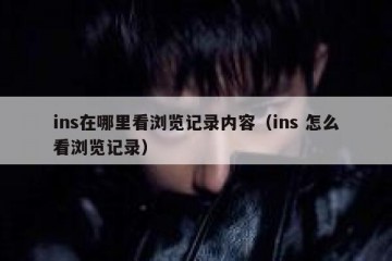 ins在哪里看浏览记录内容（ins 怎么看浏览记录）