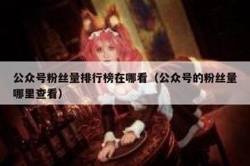 公众号粉丝量排行榜在哪看（公众号的粉丝量哪里查看）