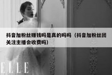 抖音加粉丝赚钱吗是真的吗吗（抖音加粉丝团关注主播会收费吗）