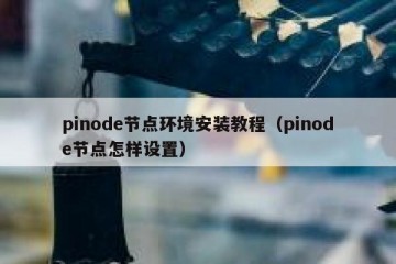 pinode节点环境安装教程（pinode节点怎样设置）