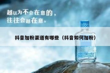 抖音加粉渠道有哪些（抖音如何加粉）
