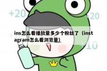 ins怎么看播放量多少个粉丝了（instagram怎么看浏览量）