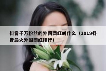 抖音千万粉丝的外国网红叫什么（2019抖音最火外国网红排行）