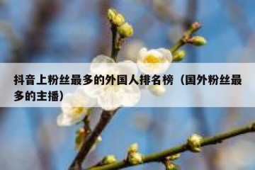 抖音上粉丝最多的外国人排名榜（国外粉丝最多的主播）