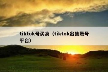tiktok号买卖（tiktok出售账号平台）