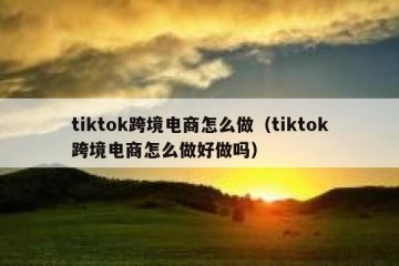 tiktok跨境电商怎么做（tiktok跨境电商怎么做好做吗）