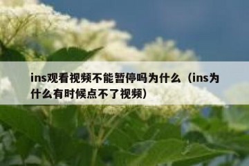 ins观看视频不能暂停吗为什么（ins为什么有时候点不了视频）