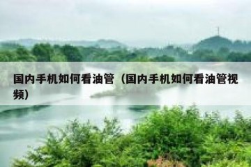 国内手机如何看油管（国内手机如何看油管视频）