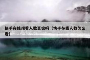 快手在线观看人数真实吗（快手在线人数怎么看）