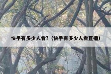 快手有多少人看?（快手有多少人看直播）