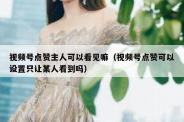 视频号点赞主人可以看见嘛（视频号点赞可以设置只让某人看到吗）
