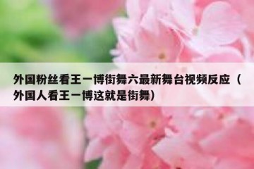 外国粉丝看王一博街舞六最新舞台视频反应（外国人看王一博这就是街舞）
