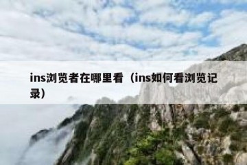 ins浏览者在哪里看（ins如何看浏览记录）