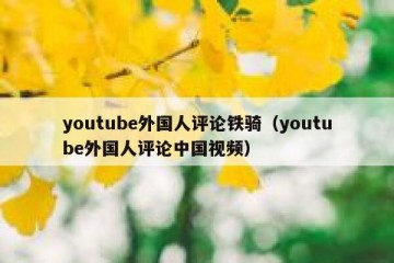youtube外国人评论铁骑（youtube外国人评论中国视频）