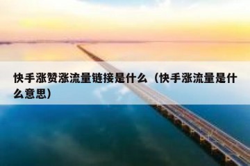 快手涨赞涨流量链接是什么（快手涨流量是什么意思）