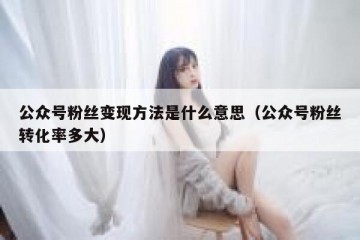 公众号粉丝变现方法是什么意思（公众号粉丝转化率多大）