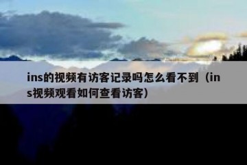 ins的视频有访客记录吗怎么看不到（ins视频观看如何查看访客）