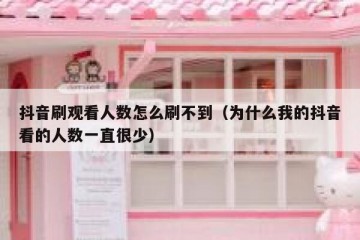 抖音刷观看人数怎么刷不到（为什么我的抖音看的人数一直很少）