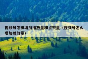 视频号怎样增加播放量和点赞量（视频号怎么增加播放量）