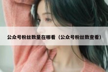 公众号粉丝数量在哪看（公众号粉丝数查看）