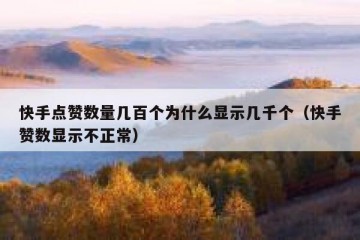快手点赞数量几百个为什么显示几千个（快手赞数显示不正常）