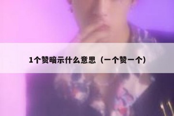1个赞暗示什么意思（一个赞一个）
