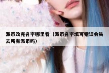 派币改完名字哪里看（派币名字填写错误会失去所有派币吗）