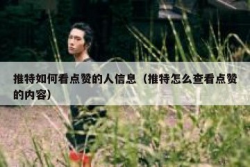 推特如何看点赞的人信息（推特怎么查看点赞的内容）