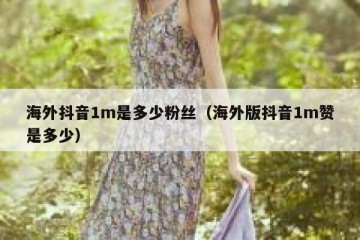 海外抖音1m是多少粉丝（海外版抖音1m赞是多少）