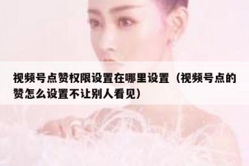 视频号点赞权限设置在哪里设置（视频号点的赞怎么设置不让别人看见）