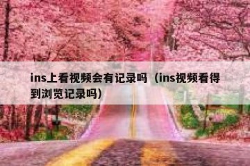 ins上看视频会有记录吗（ins视频看得到浏览记录吗）