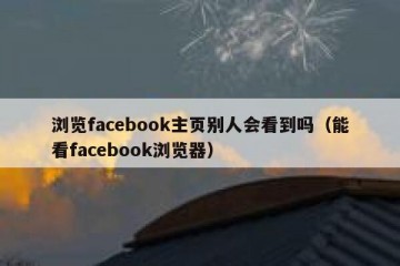 浏览facebook主页别人会看到吗（能看facebook浏览器）