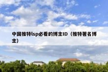 中国推特lsp必看的博主ID（推特著名博主）