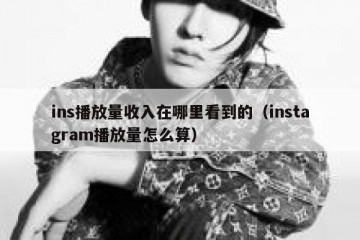 ins播放量收入在哪里看到的（instagram播放量怎么算）