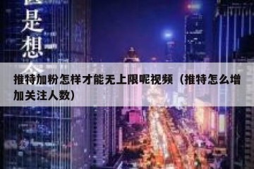 推特加粉怎样才能无上限呢视频（推特怎么增加关注人数）