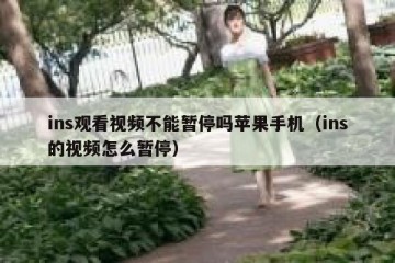 ins观看视频不能暂停吗苹果手机（ins的视频怎么暂停）