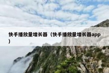 快手播放量增长器（快手播放量增长器app）