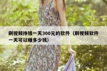 刷视频挣钱一天300元的软件（刷视频软件一天可以赚多少钱）