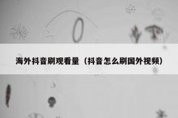 海外抖音刷观看量（抖音怎么刷国外视频）