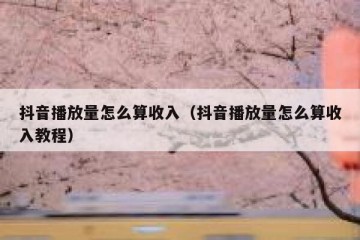 抖音播放量怎么算收入（抖音播放量怎么算收入教程）