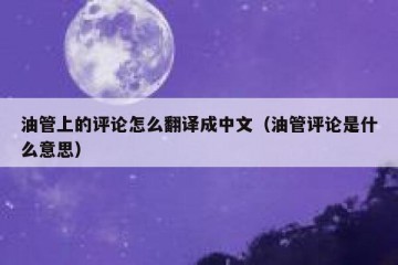 油管上的评论怎么翻译成中文（油管评论是什么意思）