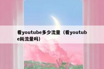 看youtube多少流量（看youtube耗流量吗）