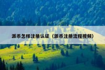 派币怎样注册认证（派币注册流程视频）