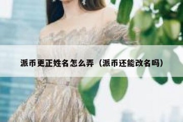 派币更正姓名怎么弄（派币还能改名吗）