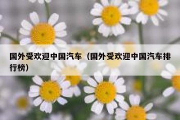 国外受欢迎中国汽车（国外受欢迎中国汽车排行榜）