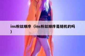 ins粉丝顺序（ins粉丝顺序是随机的吗）