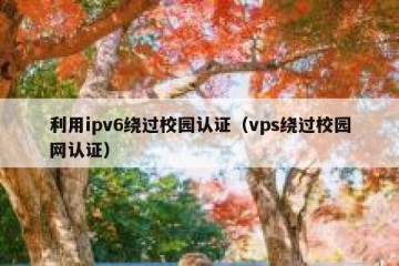 利用ipv6绕过校园认证（vps绕过校园网认证）