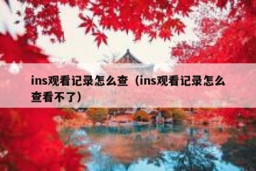 ins观看记录怎么查（ins观看记录怎么查看不了）